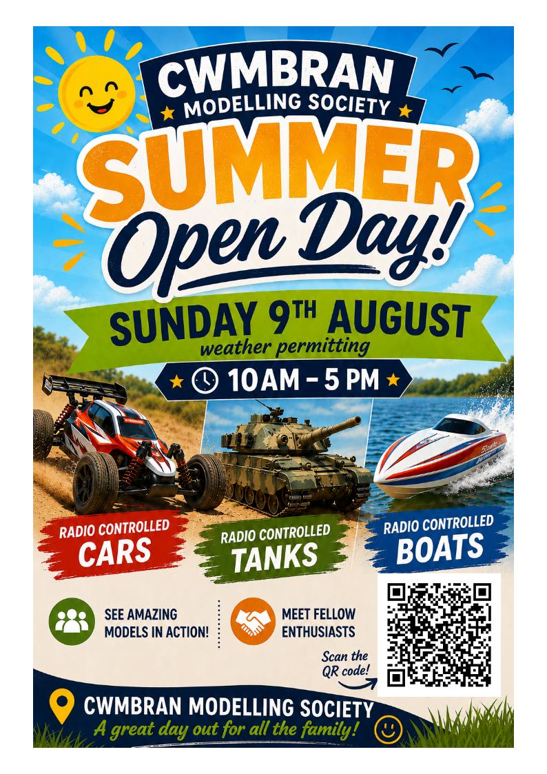 a poster showing an advert for a day at the boating lake where radio controlled models will be displayed and operated