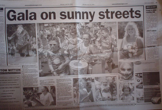 Gala On Sunny Streets newspaper article Gala On Sunny Streets newspaper article