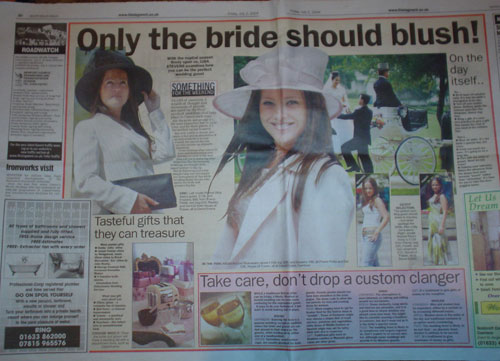 Only the bride should blush newspaper article Only the bride should blush newspaper article